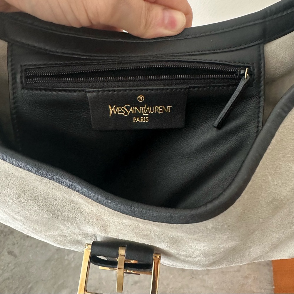 Yves Saint Laurent YSL grey suede bag - Picture 9 of 16